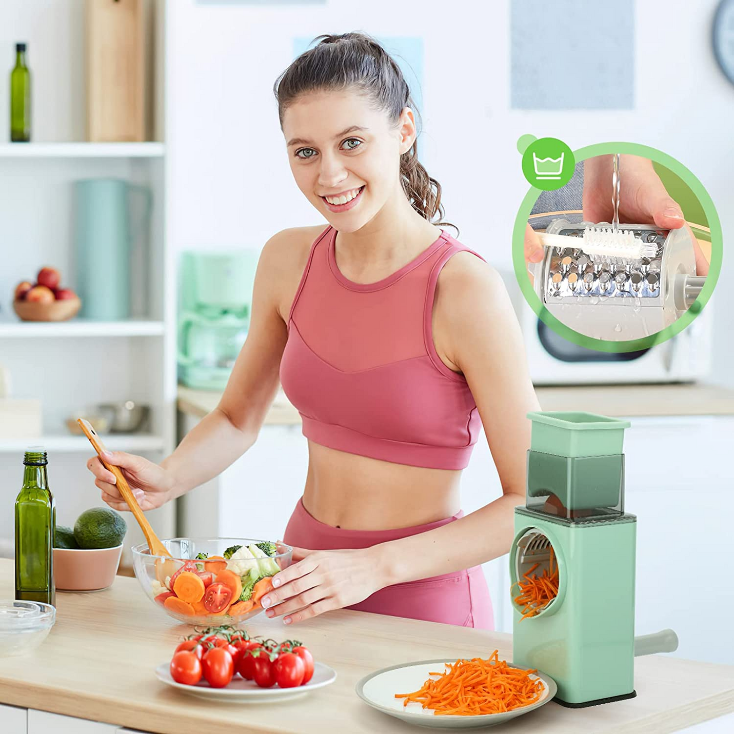 Trancheuse circulaire pour légumes en cuisine